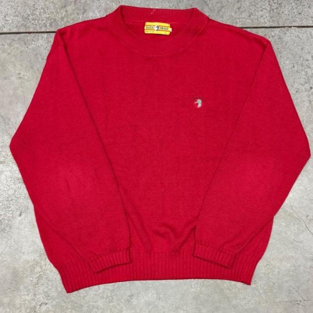 Vintage 90s Duck Head Men's Knitted Textured Sweater  Sz Large